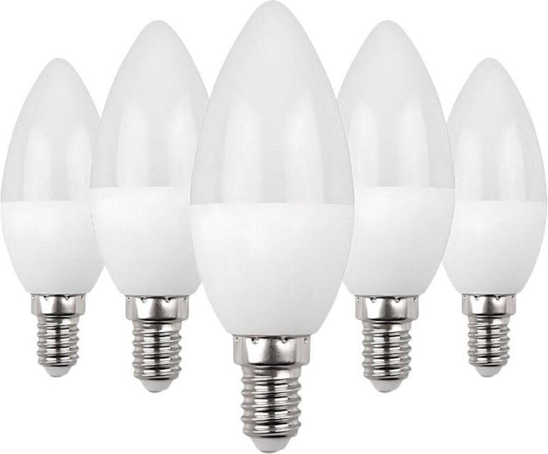 7hsevenon - 5er-Pack LED-Kerzenlampen E14, 6 w, entspricht 40 w, 470 lm, 15000 Std. Primer Leader
