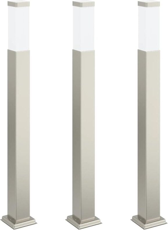 Pollerleuchten 3 Stück 80 cm Edelstahl IP44 vidaXL
