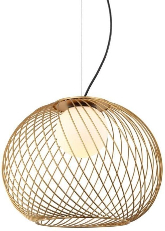 Clarisa - Moderner hängender Anhänger goldenes 1 Licht mit weißem Schatten, E27 - Italux