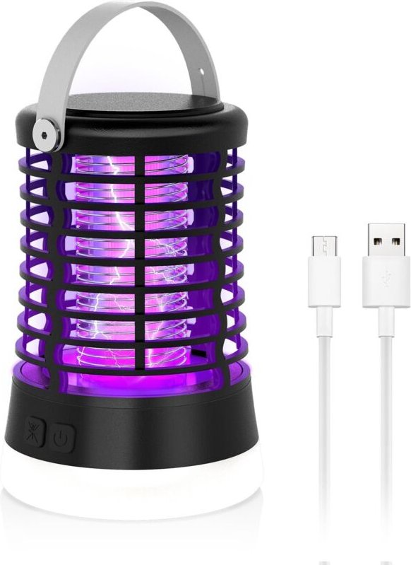 Mückenvernichterlampe für den Außenbereich – Mückenvernichtergerät für Camping mit LED-Licht, per USB wiederaufladbarer ...