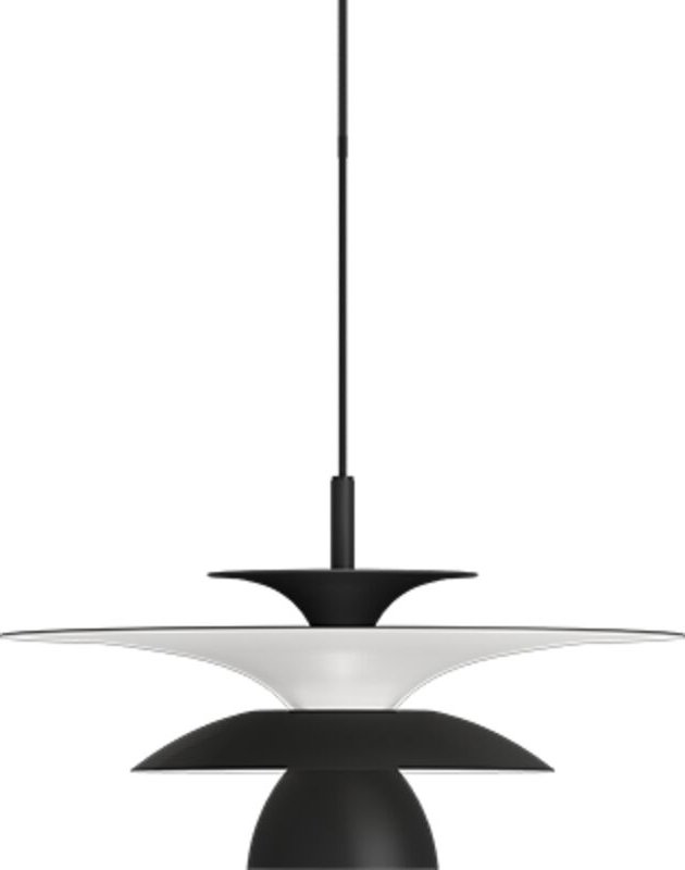 Picasso 38cm Dome Pendelleuchte flach schwarz 1x G9