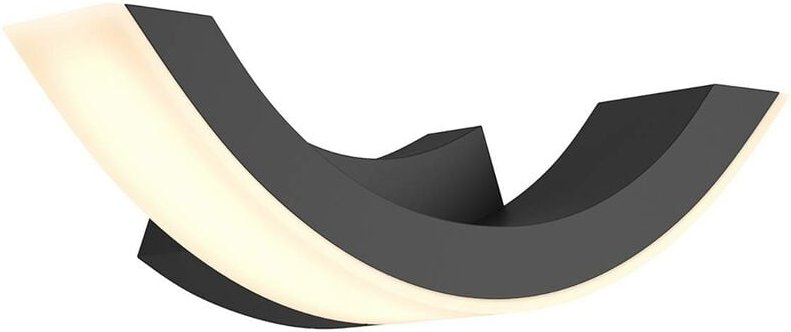 Lucande - Grafitfarbene LED-Außenwandleuchte Half - grafitgrau, weiß