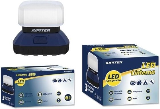 Jupiter - Campinglaterne led cree-xpe 150lm - 3 Intensitäten - Widerstandsfähigkeit ipx4 - Betrieb mit 4 Batterien aa (n...