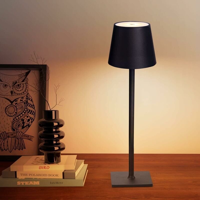 Thumbnail - Kabellose Tischlampen, stufenloses Dimmen in 3 Farben, LED-Schreibtischlampe mit 4000 mAh wiederaufladbarem Akku für Sch...