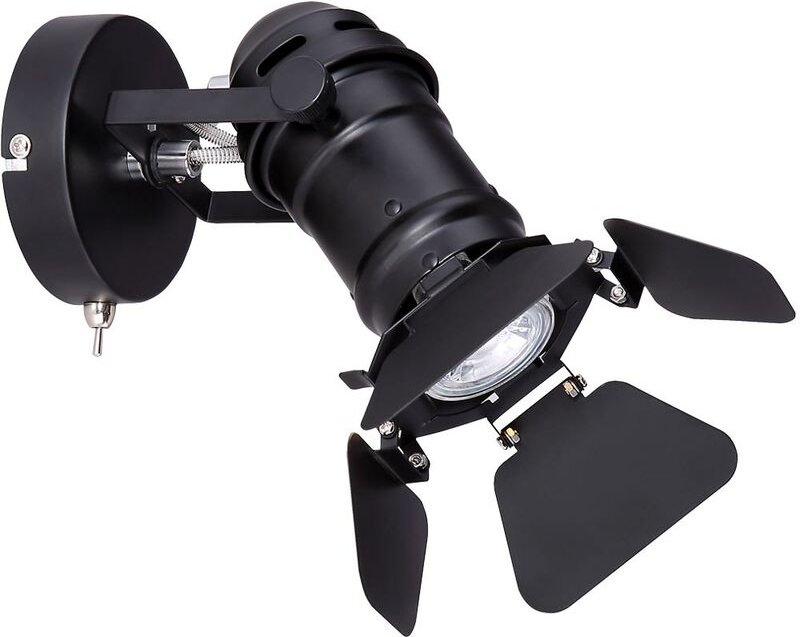 Wand Lampe Schlaf Gäste Zimmer Beleuchtung schwarz Spot verstellbar im Set inkl. led Leuchtmittel