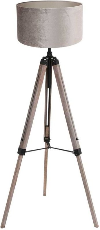Mexlite - stehlampe - Triek - schwarz - holz veloursstoff - ø