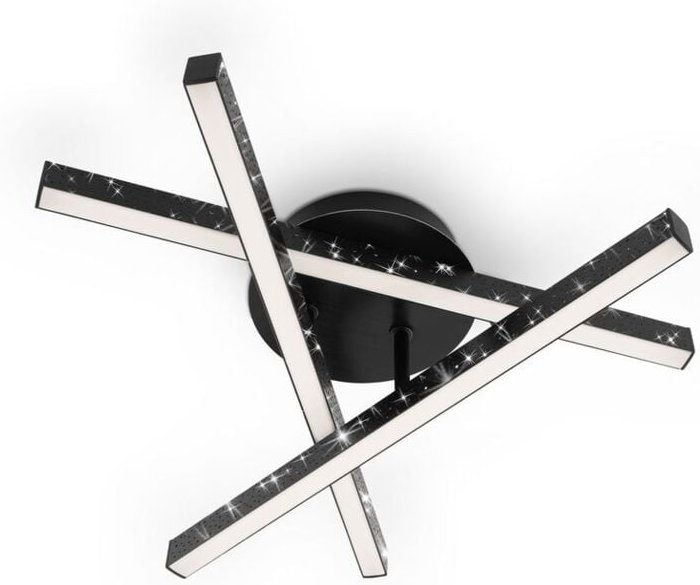 Briloner - led Deckenleuchte Wandleuchte Glitzereffekt 3000K 15W schwarz Metall