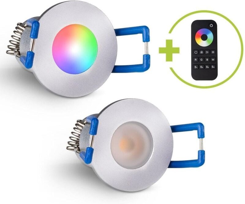 Einbaustrahler Mini Livorno 3W RGBW IP65 - Farbe: silber - Anzahl: 2x
