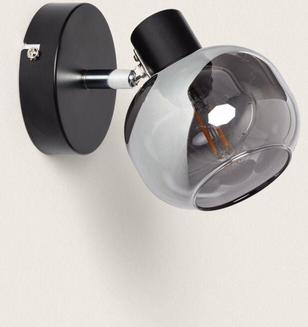 Efectoled - Deckenleuchte verstellbar Metall und Glas 1 Strahler Romsy Grau