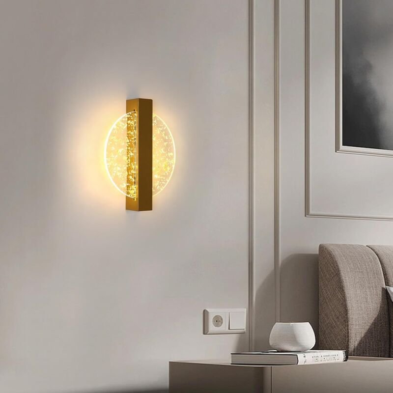 6W 1500LM LED-Wandleuchte für den Innenbereich, moderne runde Wandlampe aus goldenem Acryl, einfache LED-Wandlampe für W...