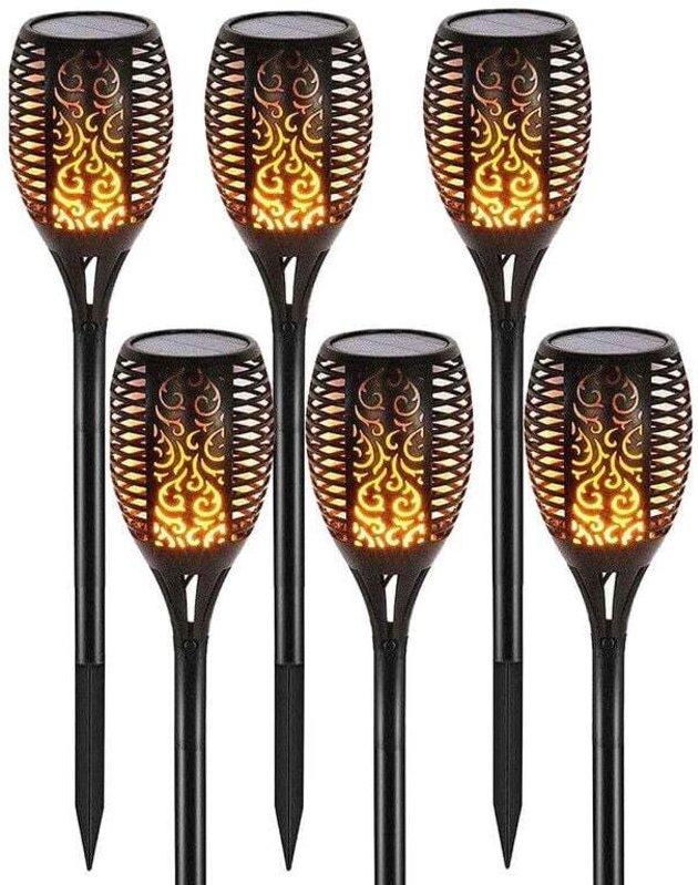 12 led Solarleuchte 54cm Flackerlicht Outdoor Gartendeko, 6er Pack,