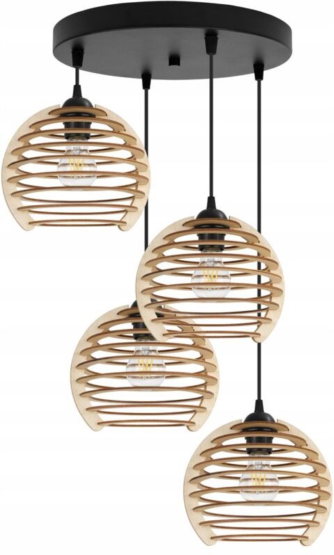 Hängelampe, Deckenleuchter, Holz, LED-Lampenschirm