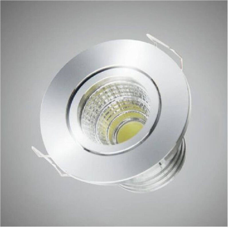 Trade Shop Traesio - Trade Shop - 1 led cob Einbaustrahler 3 Watt 270lm einstellbar warm kalt natürliches Licht - Silber