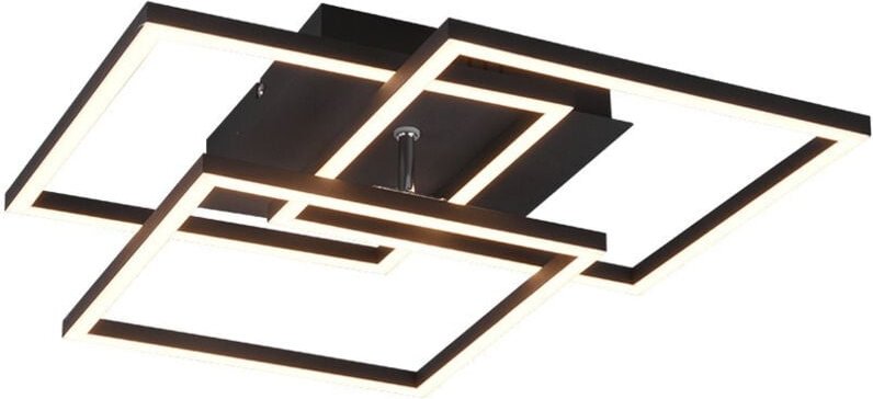 Trio lighting led deckenleuchte 3 verstellbare quadrate mit fernbedienung multifunktion 28w 2700-6000k matt schwarz r628...
