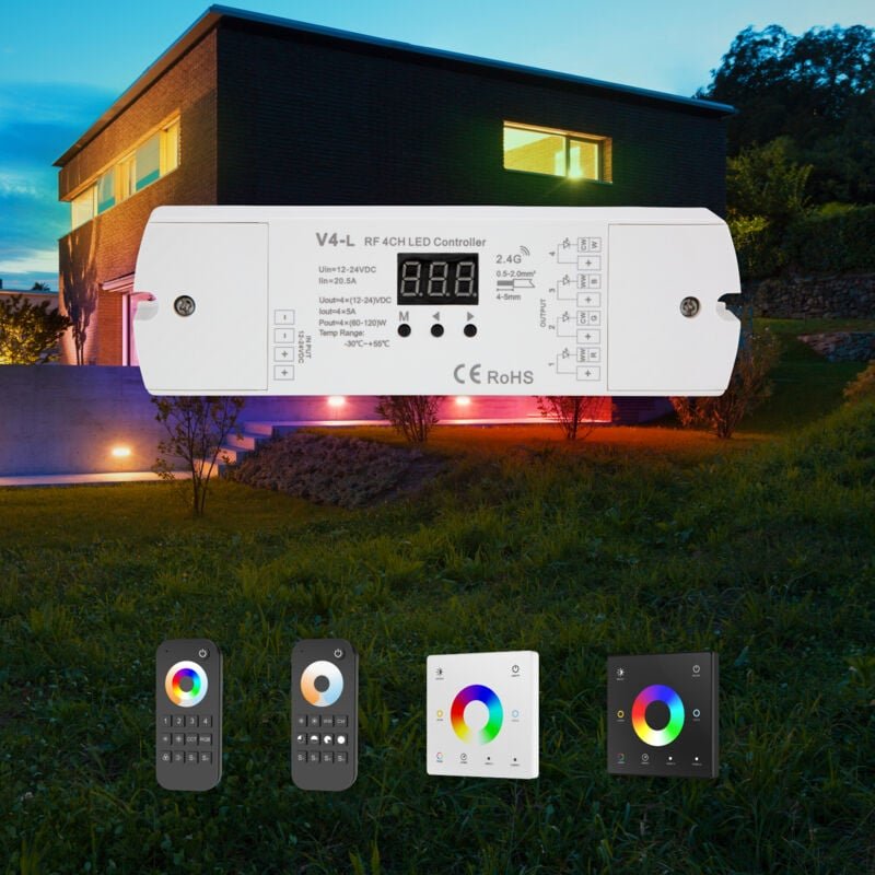 Light 12-48V Wi-FI/RF Controller Fernbedienung rgb/cct led Beleuchtung Wandschalter Dimmer: Controller Modelle, 4CH rgbw...