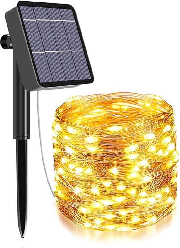 Set 200 LED Solar Lichterkette, wasserdicht, 8 Funktionen, 22 m