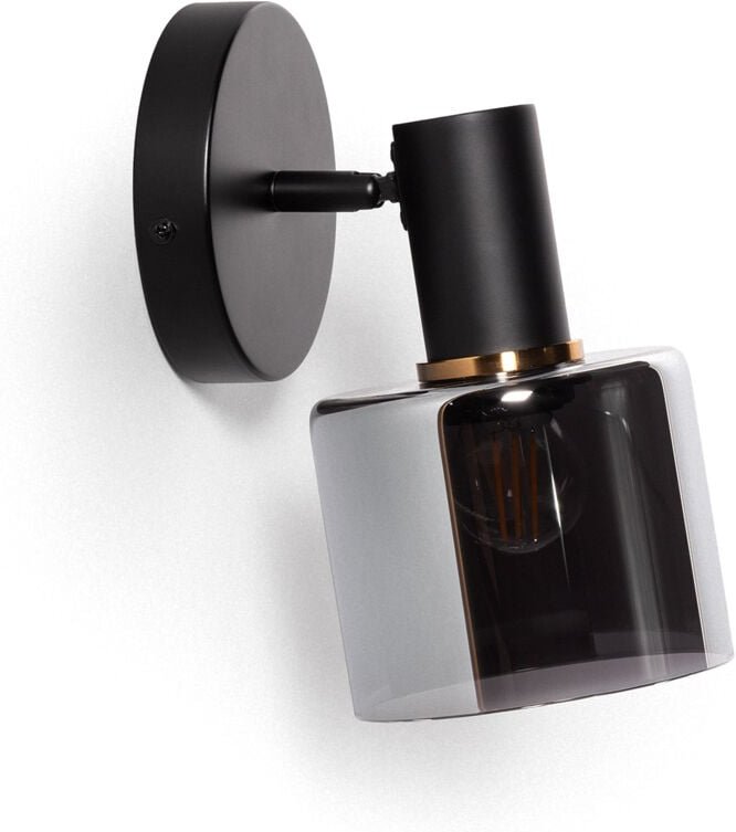 Wandleuchte Metall und Glas Danae Rauchgrau