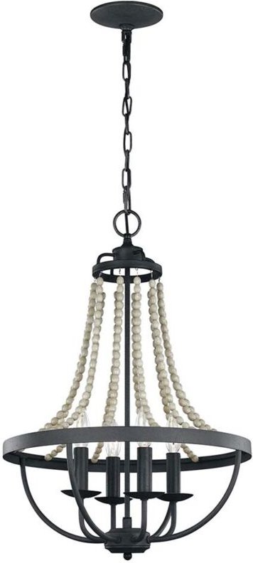 Elstead Feiss Nori Kronleuchter mit mehreren Armen, dunkles verwittertes Zink mit Treibholzgrau