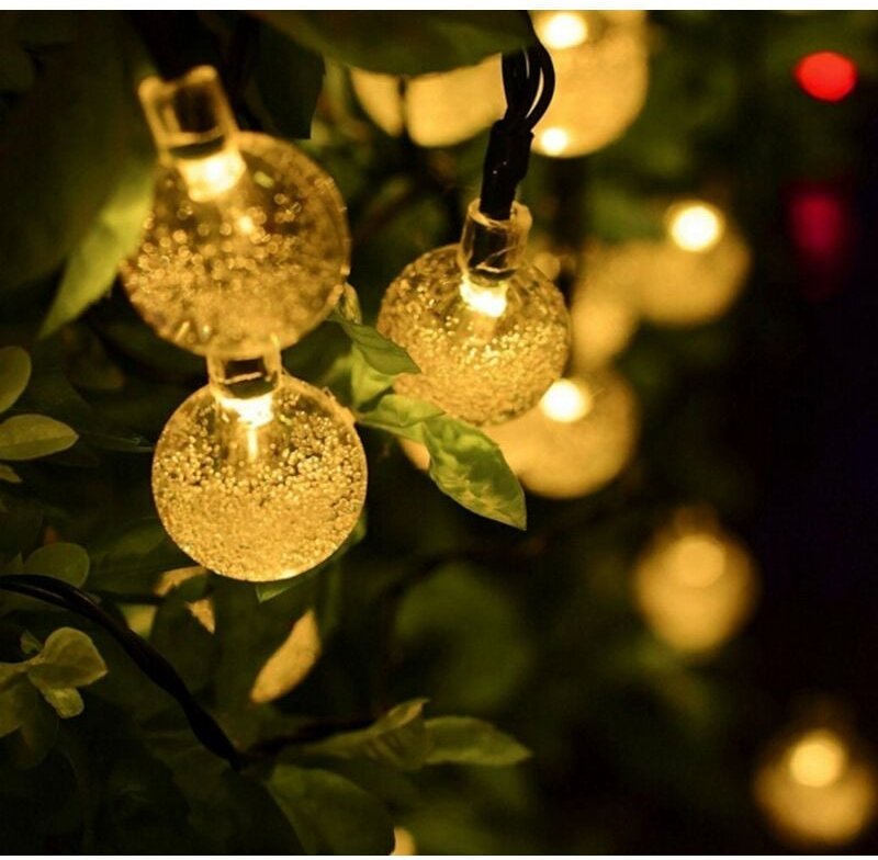 Led Solarleuchte led Kugel-Lichterkette Außen Solar Gartenleuchte, 2 Lademodi usb & Solar - 3 Helligkeitsstufen - 8 Leuc...