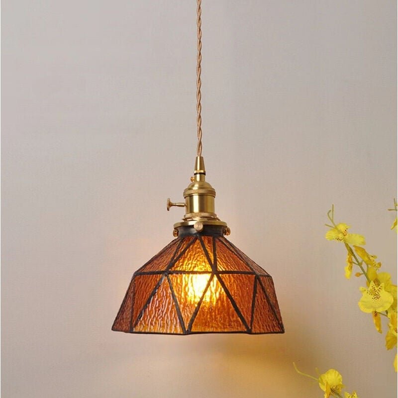 Kronleuchter aus Glas und Messing, kostbarer Bernstein, geeignet für Bars und Restaurants, Nachttische usw., luxuriöser ...