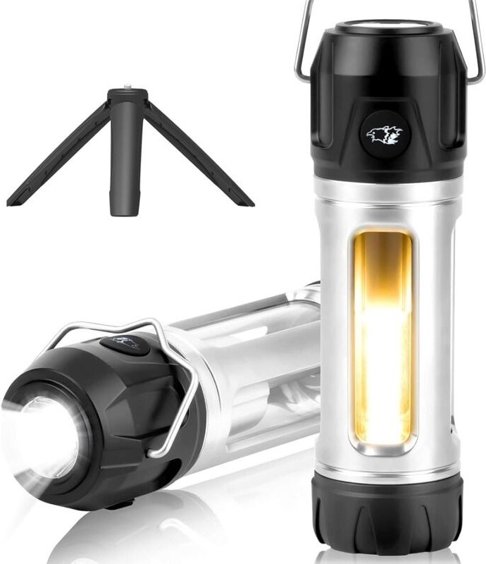 Wiederaufladbare Campinglaterne, wasserdichte LED-Campinglampe – 3 Beleuchtungsmodi, einstellbare Helligkeit, ideal für ...