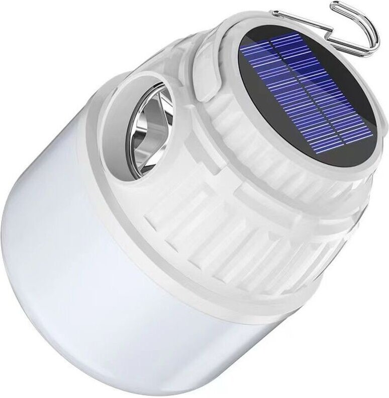 LED-Campinglaterne, wiederaufladbare Solar-Campinglampe mit USB-C-Anschluss, 4 Helligkeitsstufen, tragbare, wasserdichte...