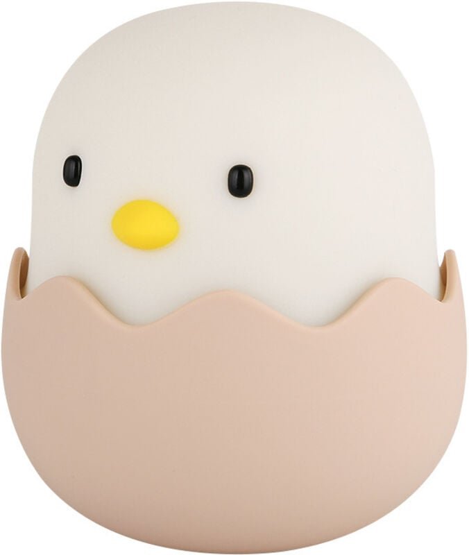 LED-Nachtlicht für Kinder, Baby-Nachtlicht in Hühnerform mit Eierschalenmotiv, USB-wiederaufladbar, Silikon-Nachtlichtla...