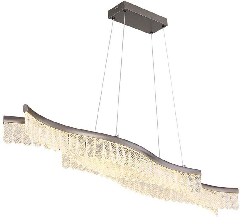 Hängelampe Pendelleuchte Esstischlampe graphit Kristalle Wohnzimmerlampe h 135 cm