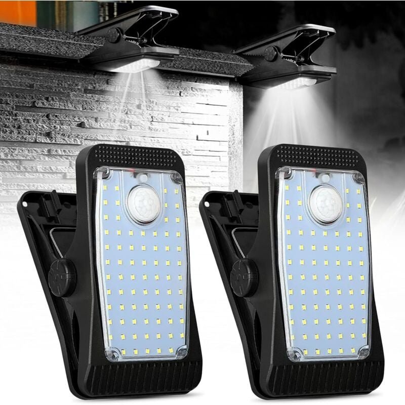 Solarleuchten Außen Bewegungsmelder, 2 Stück Solarleuchten Außen, 3 Modi LED Solar Außenbeleuchtung, Wasserdichte Solar ...