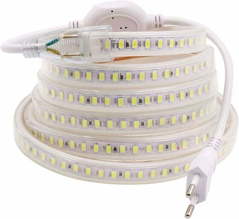 (Kaltweiß, 8 m) LED-Streifen, LED-Band, LED-Streifenleuchte, 220 V AC, IP68 wasserdicht, 144 LEDs/m, 900 lm, LED-Streife...