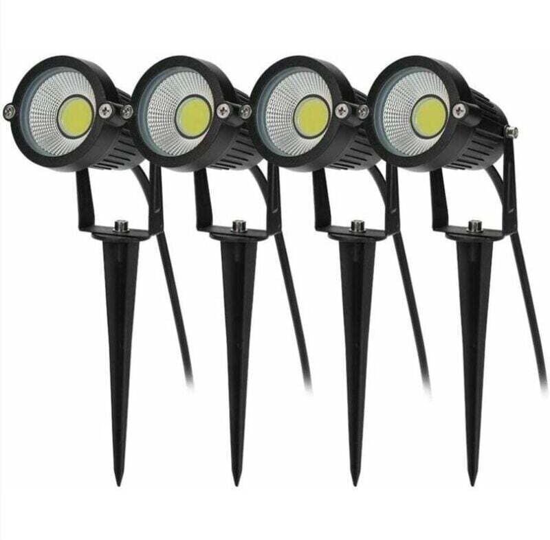 4er-Set COB-LED-Gartenstrahler mit Erdspieß, 5 W, 220 V, IP65 wasserdicht, verstellbar