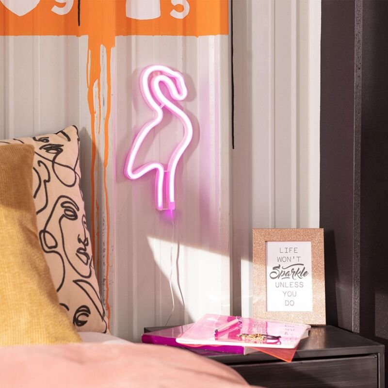 Neon led Flamingo mit Batterie Rosa