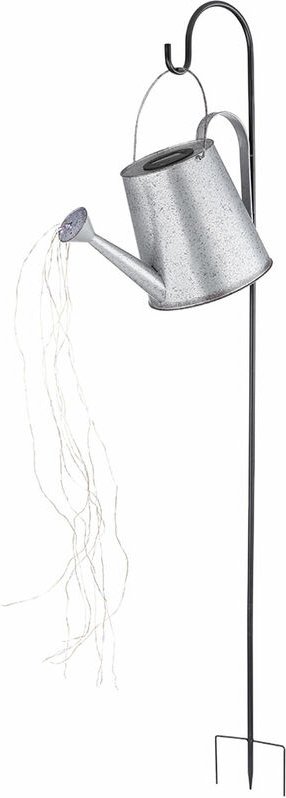 Thumbnail - Wasserfall Gießkanne Solar led Garten Deko draußen Gießkanne mit Lichterkette Außen mit Halterung, flackernde LEDs, 80x ...