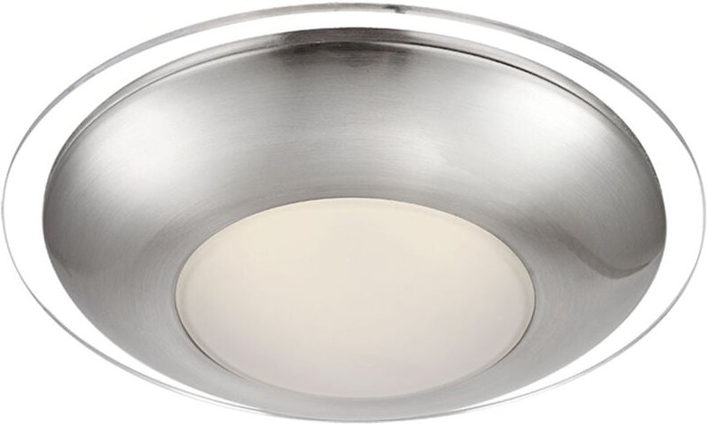LED Deckenleuchte Chrom Wohnzimmerleuchte rund Deckenlampe verspiegelt, satiniert klar, 12W 960Lm warmweiß, DxH 26x10 cm