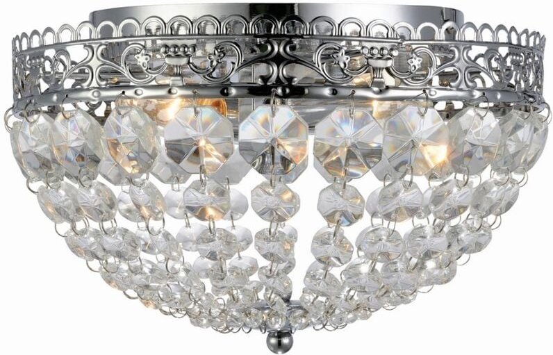 Markslojd - saxholm - 2 Light Crystal Flush Deckenleuchte Chrom, E14