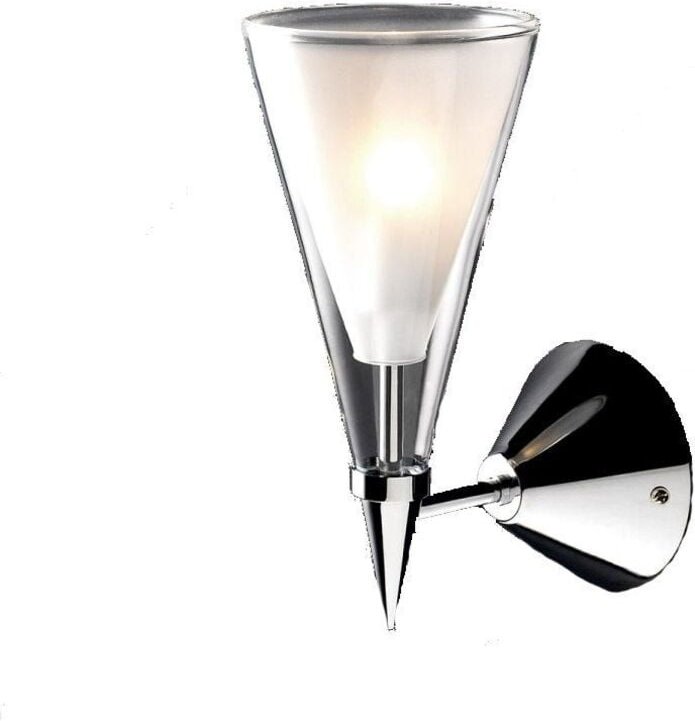 Butia - Moderne Wandleuchte Chrom 1 Leuchte mit weißem, klarem Schirm, G9 - Italux