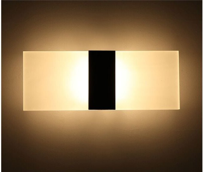 12W Innenwandlampe Gebürstetes Schwarz Weiß Licht Innenwandlampe ac 85-265(V) Modernes Acryl Flurlicht für Flur Schlafzi...