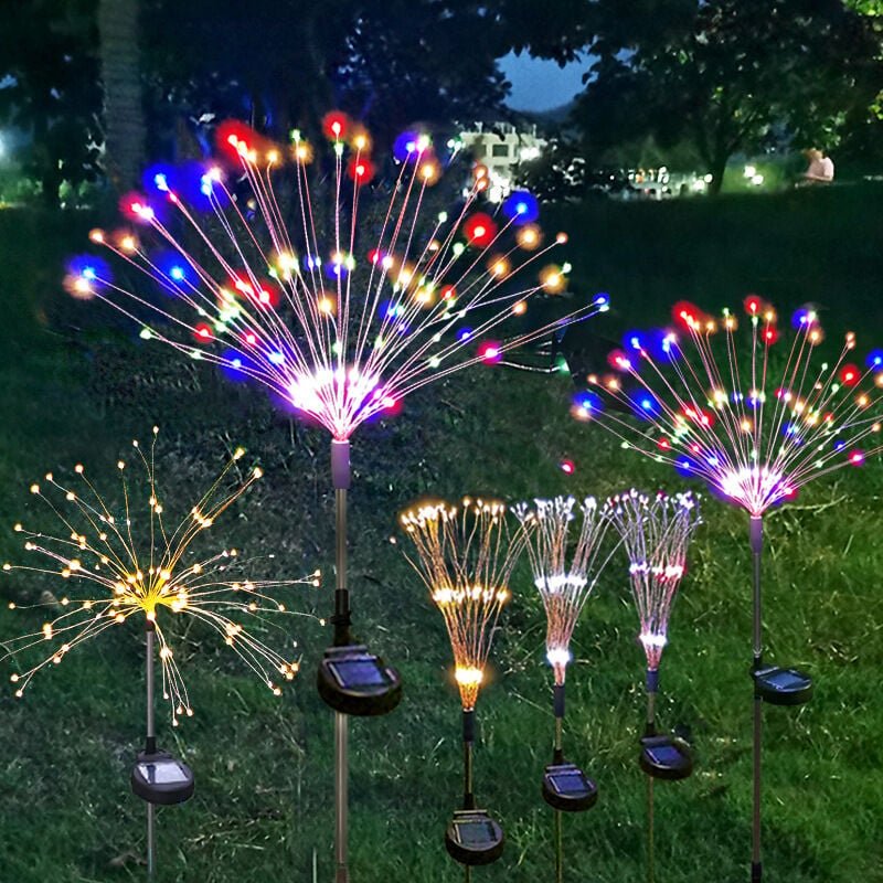Solar-Gartenleuchten für den Außenbereich, IP65 wasserdichte Solar-Feuerwerkslichter, dekorative Außenbeleuchtung für Te...