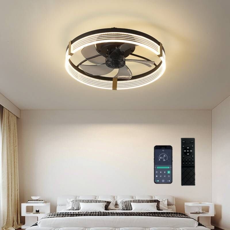 20 Zoll Deckenventilator mit Licht und Fernbedienung, modern und luxuriös, stufenloser Farbwechsel und 6 Geschwindigkeit...