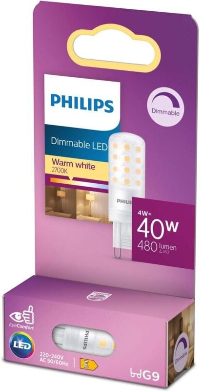 Led g9 kapsel 4w 40w dimmbar 480lm