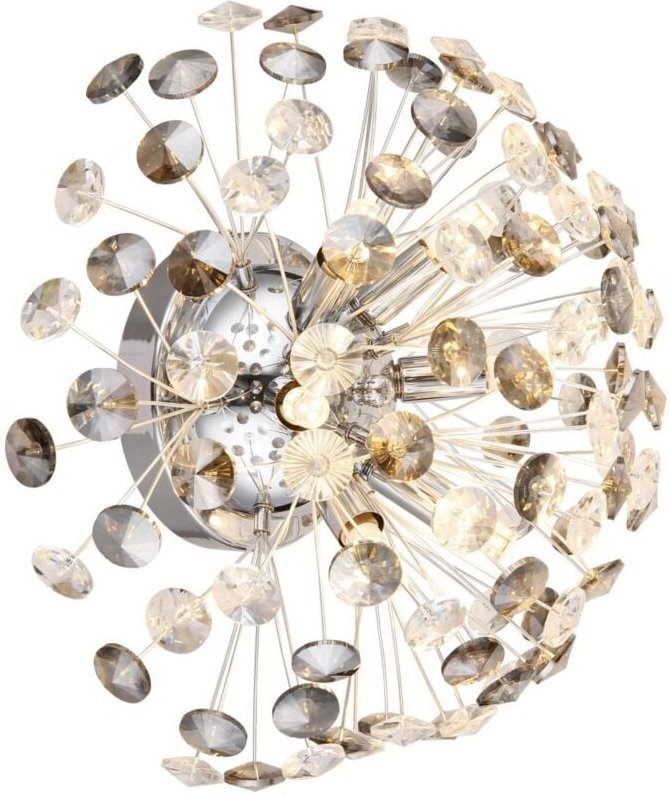 Thumbnail - Globo Lighting - Wandleuchte Wandlampe Wohnzimmerleuchte led 6-Flammig Kristalle rauch klar G9