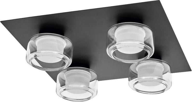 Orbis Flame Wand- und Deckenleuchte mit led, schwarz, 22W, 1400lm, 3000/4000K, Farbtemperatur über Wandschalter einstell...