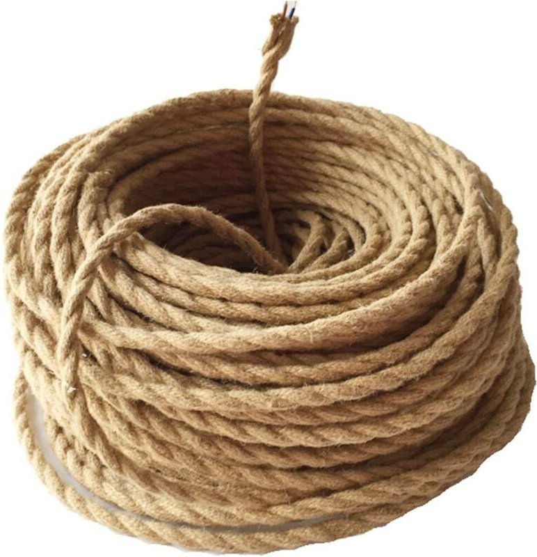 Fune Metallica Electrica von 10 m, Vintage-Beleuchtungskabel mit 2 Animes in Linoleum. Der Rahmen ist in Filo di Rame In...