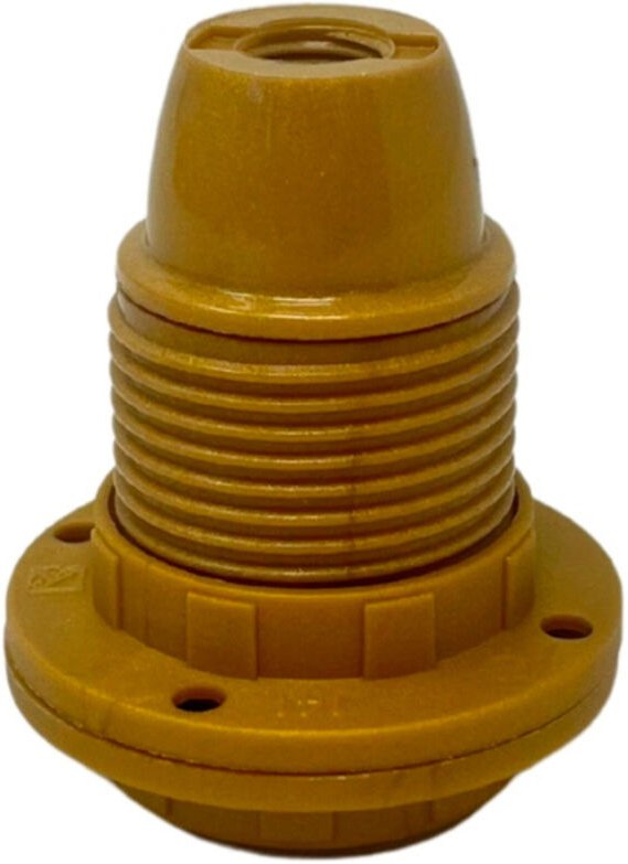 E14 Lampenfassung Asf Alle Gewinde + 2 Unterlegscheiben, Gold Glänzend