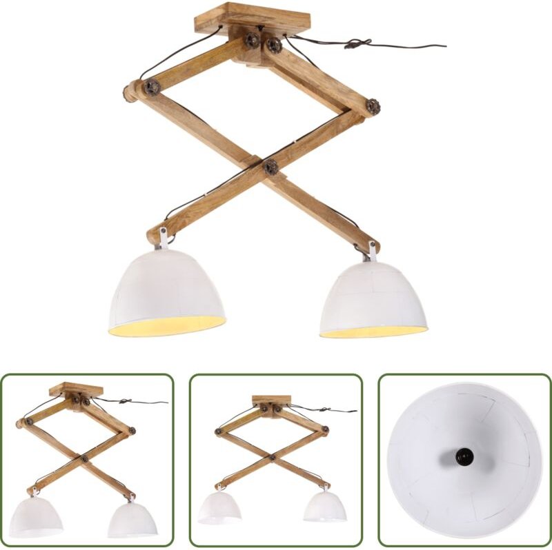 Industriestil - Deckenleuchte 25 W Weiß 29x18x85 cm E27