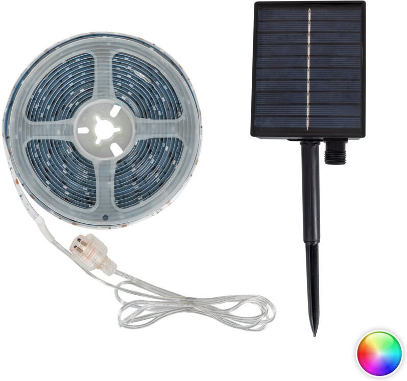 LED-Streifen Aussen Solar RGB 3V DC 30LED/m 5m IP65 Breite 8mm Schnitt alle 3cm RGB