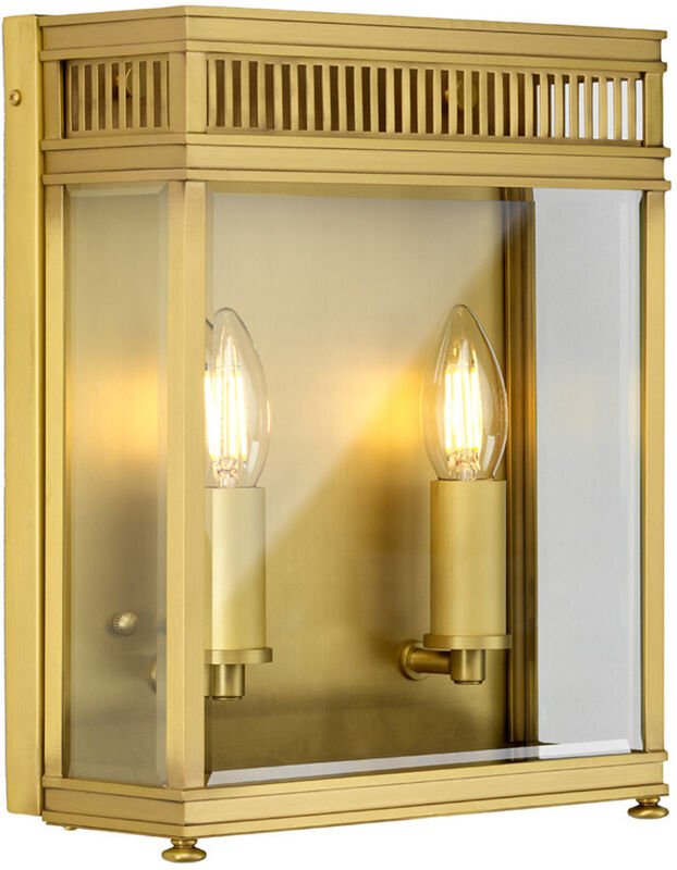 Holborn Außenwandlaterne aus gebürstetem Messing, IP44 - Elstead