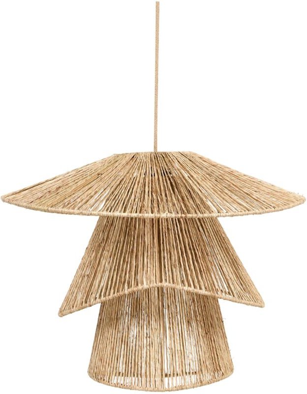 Hängelampe Naturfarben aus Jute Boho Stil Modern Hängeleuchte für Esstisch Esszimmer Wohnzimmer Schlafzimmer