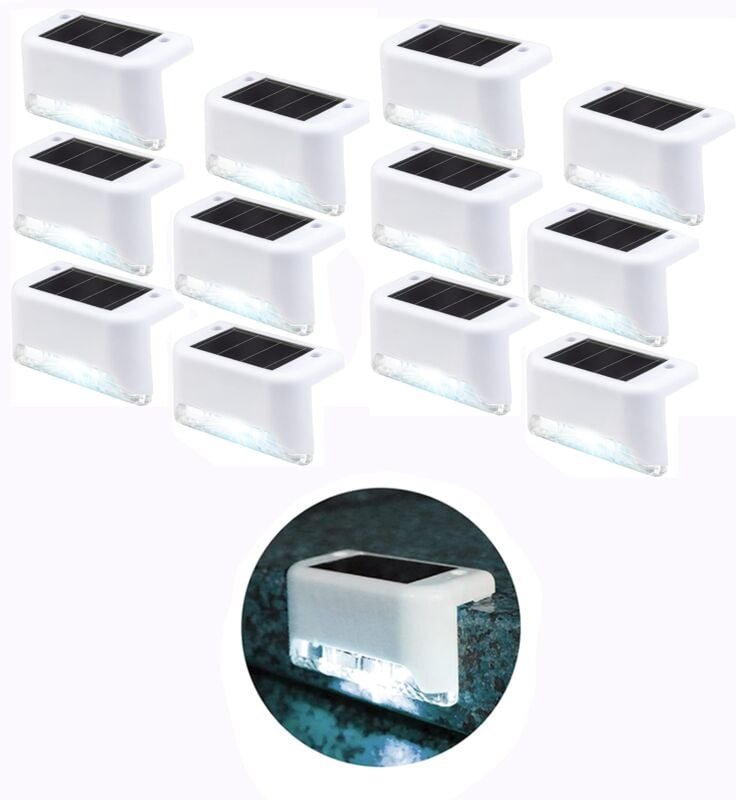 Wasserdichte Solar-Zaunleuchte, Solar-Terrassenleuchte, Treppenleuchte, IP65 LED-Solar-Gartenleuchten für Terrassentrepp...