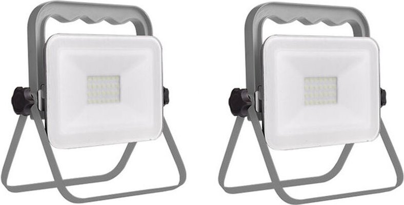 Thumbnail - Led Baustrahler 2er set klappbar 1,8m Kabel (b 11, h 18, t 3 cm) IP65, 20 Watt